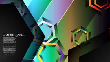 Örtüşen altıgen vektör arka planlar. herhangi bir arka plan için uygundur. Eps 10'da kapak tasarımı. metin için siyah alan