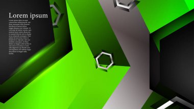 Altıgen çakışan desenli soyut vektör arka planı. Herhangi bir arka plan için vektör çizimi. renk yeşil