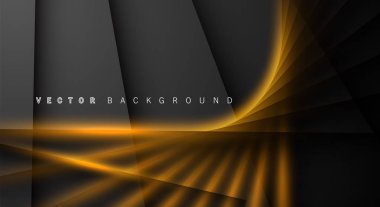 Altın ışık çizgi gölge koyu gri lüks arka plan