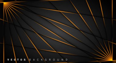 Altın ışık çizgi gölge koyu gri lüks arka plan