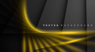 Altın ışık çizgi gölge koyu gri lüks arka plan