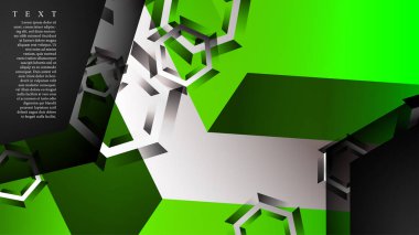 Altıgen çakışan desenli soyut vektör arka planı. Herhangi bir arka plan için vektör çizimi. renk yeşil