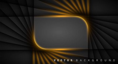 Altın ışık çizgi gölge koyu gri lüks arka plan