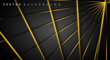 Altın ışık çizgi gölge koyu gri lüks arka plan