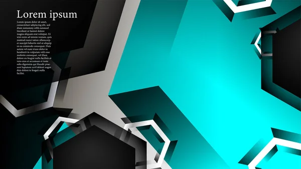 Vektor Hexagon överlappar och ljusblå färg för bakgrund, utrymme för text — Stock vektor