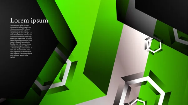 Abstrakter Vektorhintergrund mit Sechseck-Überlappungsmuster. Vektorillustration für jeden Hintergrund. Farbe grün — Stockvektor