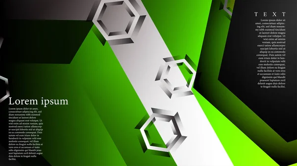 六角形の重なり合うパターンを持つ抽象ベクターの背景。任意の背景のベクトルイラストレーション。緑色 — ストックベクタ