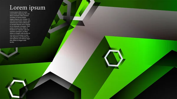 Fondo vectorial abstracto con patrón superpuesto de hexágono. Ilustración vectorial para cualquier fondo. color verde — Archivo Imágenes Vectoriales