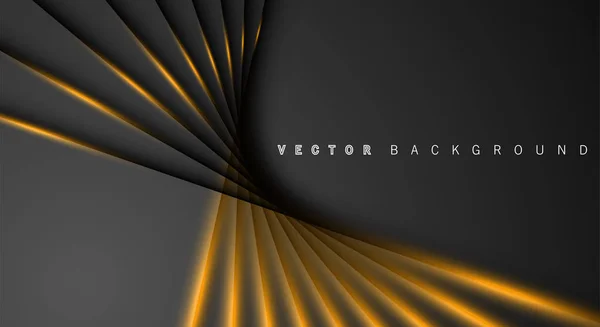 Zlaté světlo čára stínu tmavě šedé, luxusní pozadí — Stockový vektor