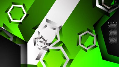 Altıgen çakışan desenli soyut vektör arka planı. Herhangi bir arka plan için vektör çizimi. renk yeşil