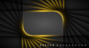 Altın ışık çizgi gölge koyu gri lüks arka plan