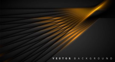 Altın ışık çizgi gölge koyu gri lüks arka plan