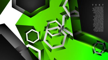 Altıgen çakışan desenli soyut vektör arka planı. Herhangi bir arka plan için vektör çizimi. renk yeşil
