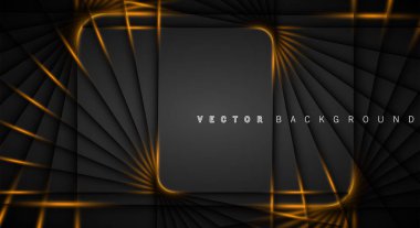 Altın ışık çizgi gölge koyu gri lüks arka plan