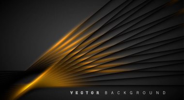 Altın ışık çizgi gölge koyu gri lüks arka plan