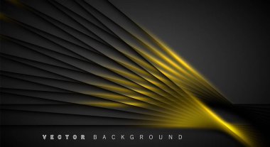 Altın ışık çizgi gölge koyu gri lüks arka plan