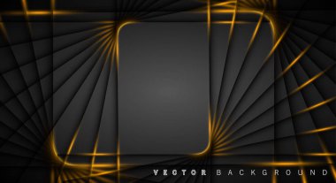 Altın ışık çizgi gölge koyu gri lüks arka plan