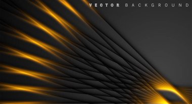 Altın ışık çizgi gölge koyu gri lüks arka plan