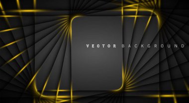 Altın ışık çizgi gölge koyu gri lüks arka plan