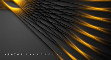 Altın ışık çizgi gölge koyu gri lüks arka plan