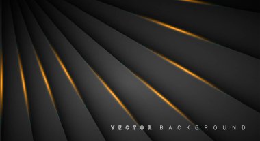 Altın ışık çizgi gölge koyu gri lüks arka plan