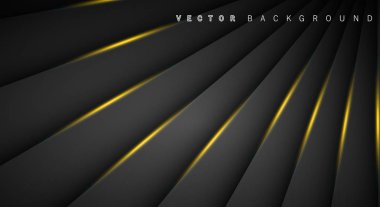 Altın ışık çizgi gölge koyu gri lüks arka plan