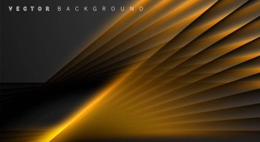 Altın ışık çizgi gölge koyu gri lüks arka plan