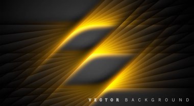 Altın ışık çizgi gölge koyu gri lüks arka plan