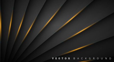 Altın ışık çizgi gölge koyu gri lüks arka plan