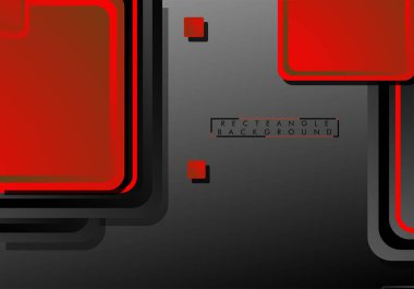 Siyah ve kırmızı neon kareler soyut hi-tech arka plan. Vektör geometrik tasarım