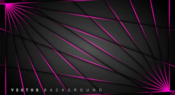 Pink light line shadow dark grey luxury background — Stock Vector
