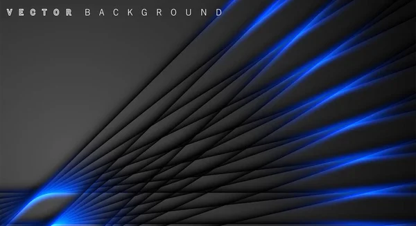 Kék fény vonal árnyék sötétszürke luxus háttér — Stock Vector