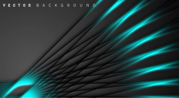 Blauwe lichtlijn Shadow Dark Grey luxe achtergrond — Stockvector