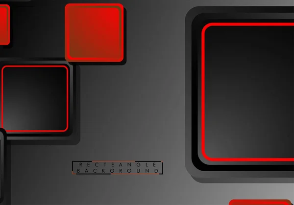 Negro y rojo cuadrados de neón abstracto de alta tecnología de fondo. Diseño geométrico vectorial — Vector de stock