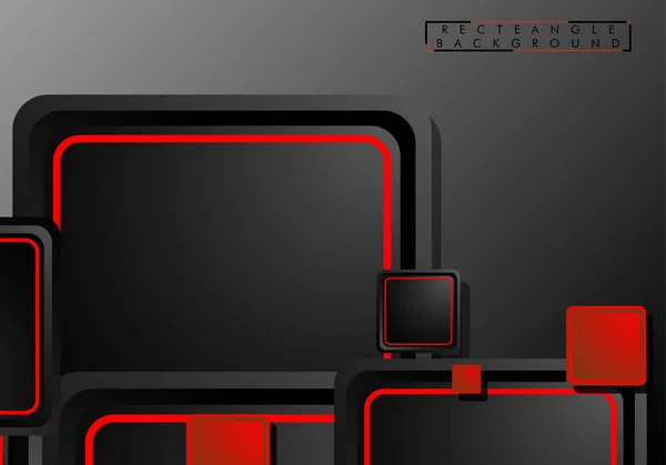 Μαύρο και κόκκινο χρώμα τετράγωνα νέον αφηρημένο υψηλής τεχνολογίας φόντο. Διανυσματικά γεωμετρικά σχέδια — Διανυσματικό Αρχείο
