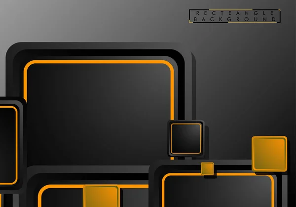 Fekete és narancssárga neon négyzetek absztrakt Hi-tech háttér. Vektoros geometriai kialakítás — Stock Vector