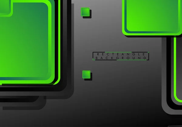 Siyah ve yeşil neon kareler soyut hi-tech arka plan. Vektör geometrik tasarım — Stok Vektör