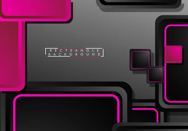 Zwart en roze Neon pleinen abstracte Hi-Tech achtergrond. Vector geometrisch ontwerp — Stockvector