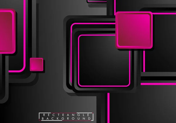 Black and pink neon squares abstract hi-tech background. Vector geometric design