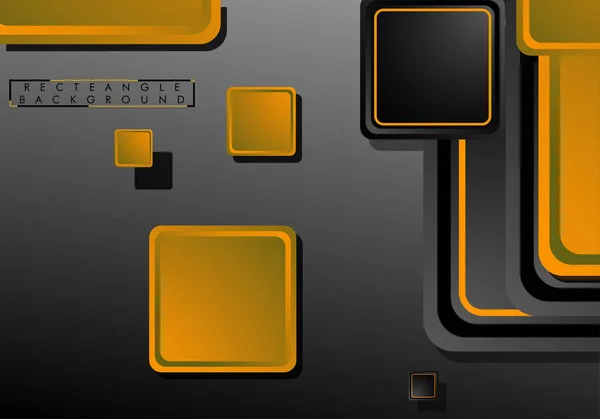 Fekete és narancssárga neon négyzetek absztrakt Hi-tech háttér. Vektoros geometriai kialakítás — Stock Vector