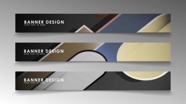 Banner soyut arka planı ayarlayın. Dikdörtgen, tuğla ve taş renklerde yuvarlak