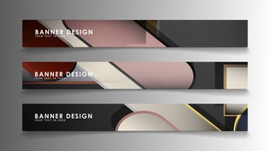 Banner soyut arka planı ayarlayın. Dikdörtgen, tuğla ve taş renklerde yuvarlak