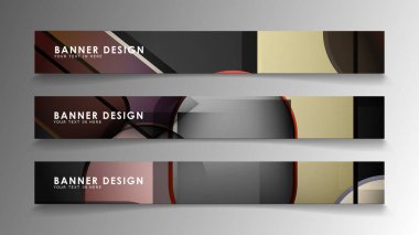 Banner soyut arka planı ayarlayın. Dikdörtgen, tuğla ve taş renklerde yuvarlak