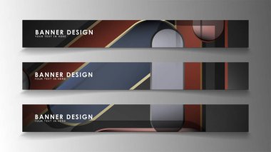 Banner soyut arka planı ayarlayın. Dikdörtgen, tuğla ve taş renklerde yuvarlak