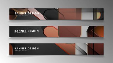 Banner soyut arka planı ayarlayın. Dikdörtgen, tuğla ve taş renklerde yuvarlak