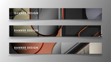 Banner soyut arka planı ayarlayın. Dikdörtgen, tuğla ve taş renklerde yuvarlak