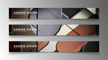 Banner soyut arka planı ayarlayın. Dikdörtgen, tuğla ve taş renklerde yuvarlak