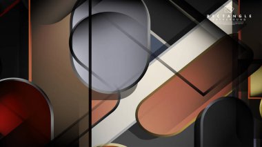 Soyut arka plan Tuğla ve taş renklerde yuvarlak dikdörtgen