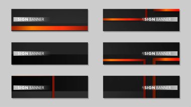 Dikdörtgen siyah turuncu degrade arka plan ile kare vektör afiş