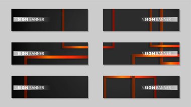 Dikdörtgen siyah turuncu degrade arka plan ile kare vektör afiş